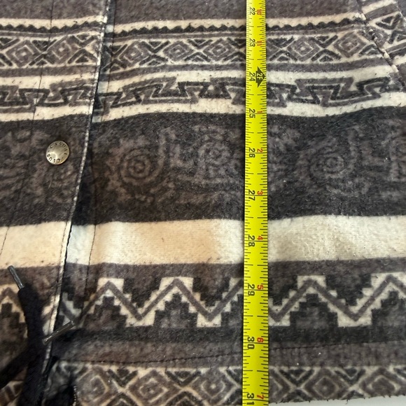 Vintage 90s Reversible Fleece Nylon Jacket 24W Aztec Southwestern Print Hoody - Picture 11 of 12